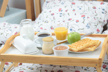 Breakfast on a bed