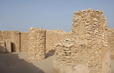 Remains of pillars inside ancient Saar temple