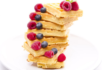 waffle with fruit