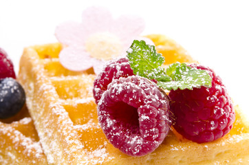 waffle with fruit