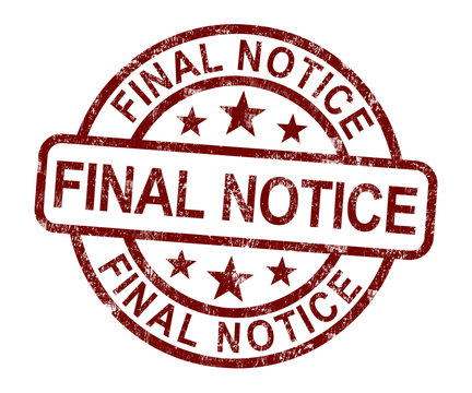 Final Notice Stamp Shows Outstanding Payment Due