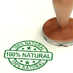 One Hundred Percent Natural Stamp Shows Pure Genuine Product