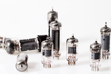 Glass vacuum radio tubes.