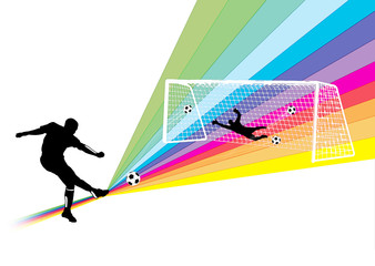 Fototapeta premium Football soccer euro 2012 player scores goal goalkeeper