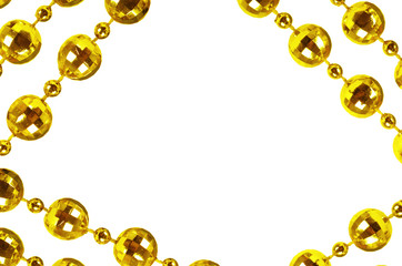Background made of a brilliant celebratory beads of golden color