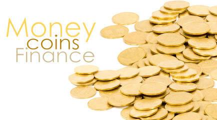 golden coins isolated on white