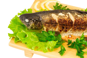 Roasted striped sea bass