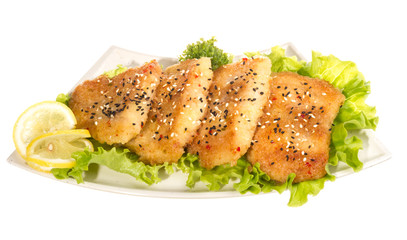 Roasted fish with lemon