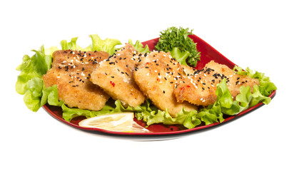 Roasted fish with lemon