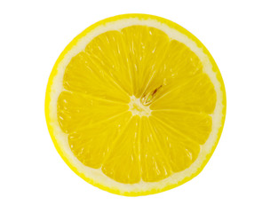slice of lemon isolated on white background
