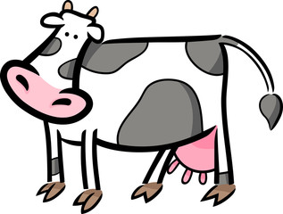 cartoon doodle of farm cow