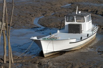 bateau à marée basse