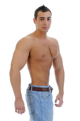 Fototapeta premium Bodybuilder showing his muscles