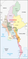 Myanmar Administrativ - obrazy, fototapety, plakaty