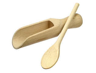 Two wooden spoon