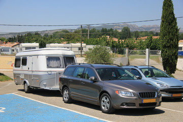 Fototapeta premium car and caravan