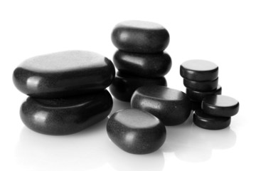 Spa stones isolated on white