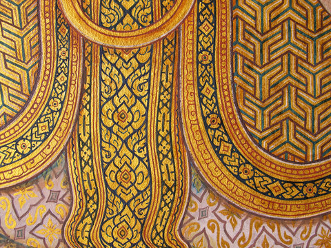 Wall art painting and texture in temple Thailand. painting about