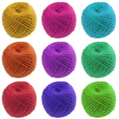 Balls of color yarns