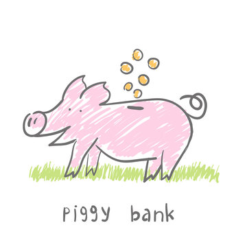Piggy Bank.  illustration. The concept.