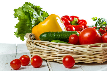 Fresh vegetables in the basket