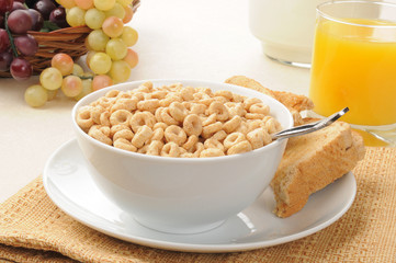 Cold cereal with toast