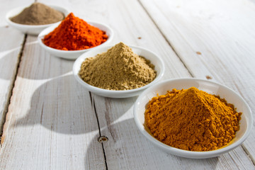 Close-up of different spices
