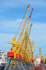 Pipe stack, ready for shipping under cargo crane