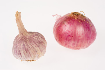 Red garlic and onion