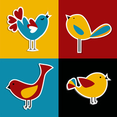 Obraz premium Social media birds set