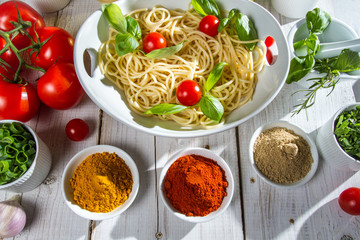 Italian table filled with vegetables