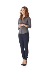 Fototapeta premium Young casual woman smiling