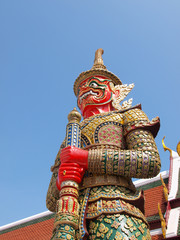 Fototapeta na wymiar Tajski Demon w pałacu Wielkiego, Bangkok, Tajlandia