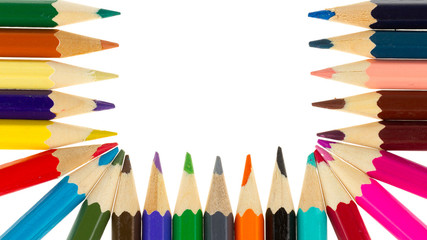 Multicolored pencils isolated