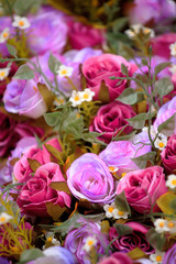 Colorful artificial flowers