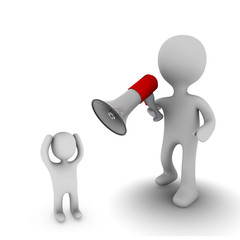 orator speaks in megaphone