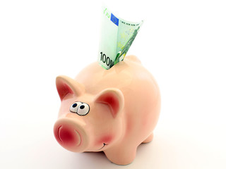 Sparschwein mit Geldschein