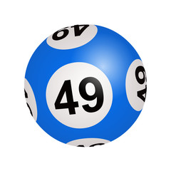 Naklejka premium Tirage loto, boule numéro 49