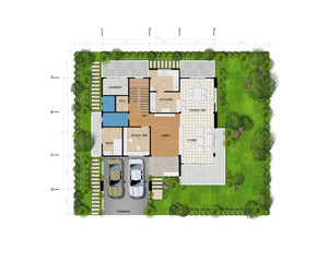 Planning house with green area