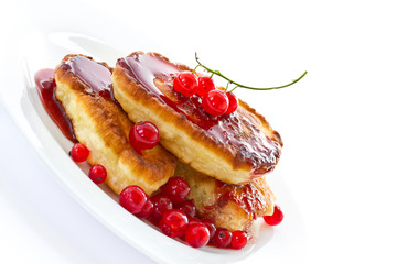 pancakes with red currants
