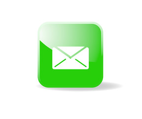 Bouton carré vert mail