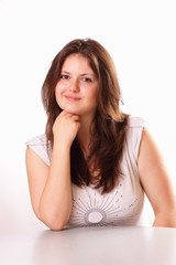 Fototapeta premium Happy and healthy young girl in the studio