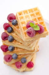 waffle with fruit