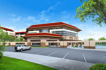 3D render of building