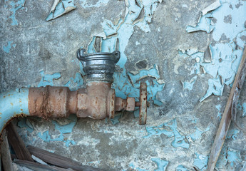 Old rusty tap closeup