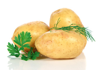 fresh raw potatoes
