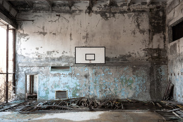 Fototapeta na wymiar Sala balowa Basket w Czarnobylu