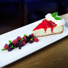 Cheesecake with wild berries topping