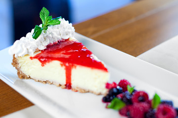 Cheesecake with wild berries topping
