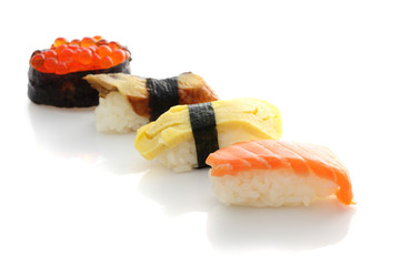 Sushi set in white background